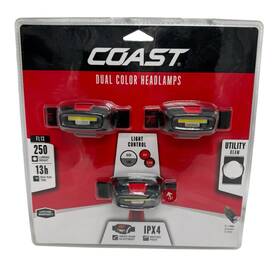 30161 Coast Fl13 Dual Color Led Headlamps 3 Pack 250 Lumens 4 Modes Weather Proof