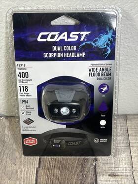 Flx19 Coast New Dual Color White And Scorpion Uv Headlamp Wide Angle Flood Beam