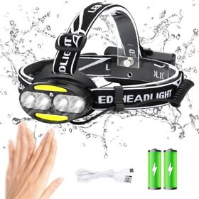 Gy06 Cob Led Headlamp Headlight Torch Flashlight Ultra-bright Head Band Lamp 5 Mode