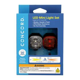 7166821 Concord Bikes 3-pack Led Bicycle Light Set Black