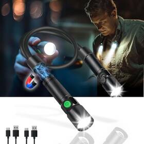 Dailylightingus 313112389346 Clakap Led Neck Light 1800lumens Rechargeable Flashlight With Magnetic Bas
