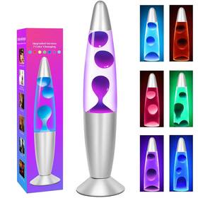 4163c-01 Dalavalampa Led Color Changing Liquid Motion Lamp 13 Inch Purple Magma For Adults Kids