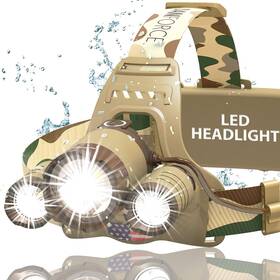 Dan 313056731744 Danforce Camouflaged Headlamp Ultra Bright Usb Rechargeable Head Lamp. Tactical