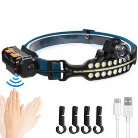 W690 Darkbeam Led Headlamp Rechargeable Bright Hardhat Light Cob Floodlight Red Lens Head F