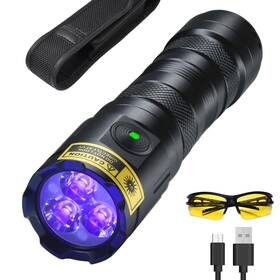 B16-dd-395nm-01 Darkdawn High Power Uv 395nm Flashlight Usb Rechargeable 3 Leds Ultraviolet
