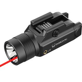 Dk9065-p Darkfang Bl-d R Tactical Flashlight And Red Laser Light Combo 1500 Lumen For Shotgun