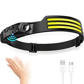 Dawinsie 798394939913 Led Headlamp Rechargeable 230 Wide Beam Head Lamp With Motion Sensor Waterpro