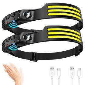 Dawinsie 798394940193 Led Headlamp Rechargeable 2 Pcs 230 Wide Beam Head Lamp With Motion Senso