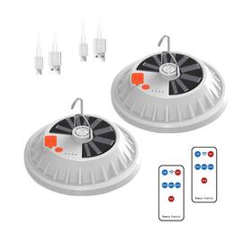 Pec00524x2-ds Dibms 2-pack Solar Camping Lantern Led Portable Usb Rechargeable Flashl