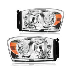 Hl-0016 Dimflux Headlight Assembly Headlights Replacement Compatible With 2006-2008 Dodge Ra