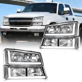 Hl-0027 Dimflux Led Drl Headlight Compatible With 2003-2006 Chevy Silverado/ Avalan