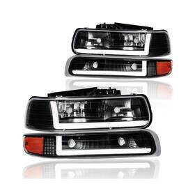 Hl-0031 Dimflux Led Drl Headlight Assembly Headlights Kit Compatible With 1999-2002 Chevy Si