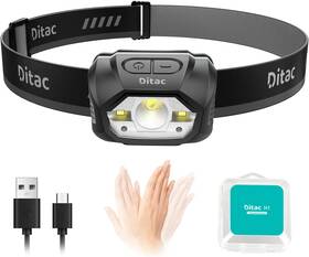 Ditac 313050644675 H1 Head Lamp Rechargeable Headlamp With Motion Sensor Bright Led Headlam
