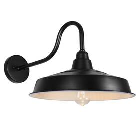 Rzsr020w Diyel Solar Barn Light Outdoor 16 Inch Dome Gooseneck Wall Powered Fa