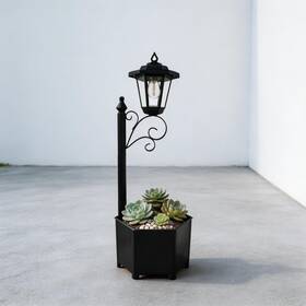 Xx-24q172v Djgifi Solar Floor Lamps With Planter 2-in-1 Design 29.5 Inch Outdoor Lamp Post