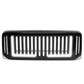 Grf-lb-017-bkz Dna Motoring Badgeless Fence Led Front Bumper Grille Grill Com