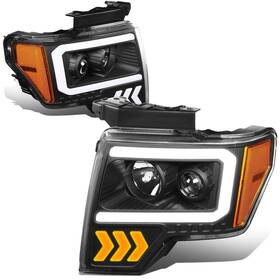 Hl-lb-t2-f15009-bk-am Dna Motoring Pair Led Drl Projector Headlight Corner La