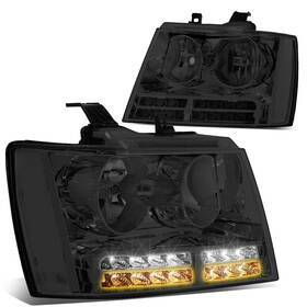 Hl-led-csa07-sm-cl1 Dna Motoring Pair Led Drl Turn Signal Projector Headlight