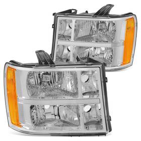 Hl-oh-sie07-ch-am Dna Motoring Pair Oe Style Headlights Compatible With 07-13 Gmc Sierra 1500/0