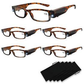 Duanmei 741376980144 Reading Glasses Bright Led Readers With Lights Lighted Magnif