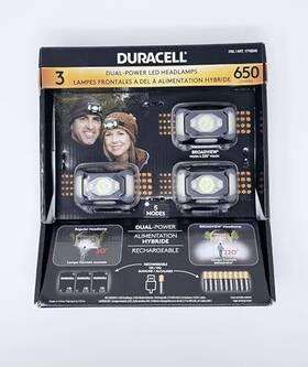 1718545 Duracell 650 Lumens Led Headlamps 3 Pack 9 Aaa Batteries 5 Modes