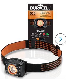 7203-dh550 Duracell 550 Lumens High-intensity Led Headlamp With 5 Light Modmart Tech - New