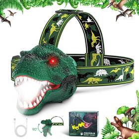 Led-dn01-gn Dysaim Kids Headlamp Rechargeable T-rex Dinosaur For And Led Head Lamp