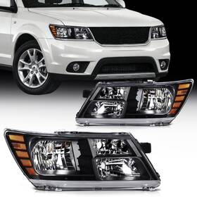 128217-5379-1111271202 Eccpp Headlight Assembly For Dodge Journey 2009-2020 Black Housing Amber Refl