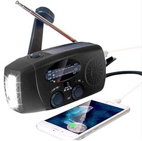 Crh-108 Echainstar Upgraded Emergency Solar Hand Crank Radio With Led Flashlight Portable Am Fm