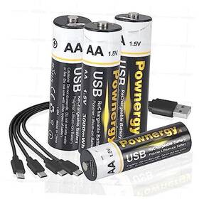 Li6m-bp4 Echeeta Rechargeable Aa Batteries 4 Pcs Lithium 2 H Usb Fast