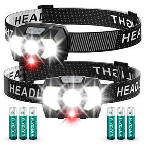3led-aaa-2p Eirnvop Headlamp 2 Pack 1500 Lumen Bright Led Head Lamp With 7 Modes Lights For