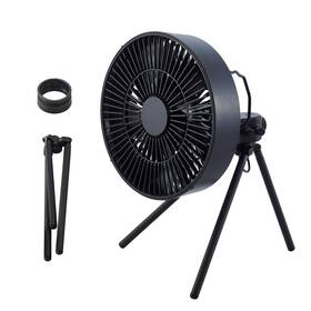 Fan-nest-gf1bk Elecom Nestout Outdoor Camping Fan With Tripod 4 Speed Settings And Natural Br