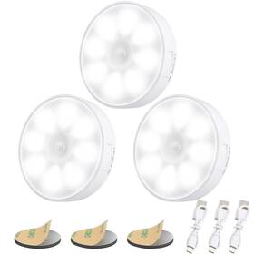 Ebushml6 Electight Upgraded Motion Sensor Light 8 Leds 3 Pack Rechargeable 120 Detection M