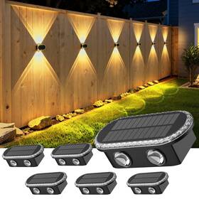 Ip65 Ellasay 618337390451 Solar Fence Lights Outdoor Waterproof With Dual Led Up Down Wal