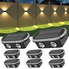 Ip65 Ellasay 618337432021 Solar Fence Lights Outdoor Waterproof Bright Led Wall Lighting