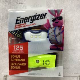 Energizer 039800135483 Compact Sport Headlamp With Bonus Armband 125 Lumens Batteries Included