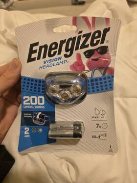 Lp08771 Energizer 638900270228 Vision Headlight 200 Lumens Blue 3 Aaa Batteries Led New