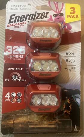 Hdl20 Energizer 325 Lumens Headlamps 3 Pack Headlight 4 Modes