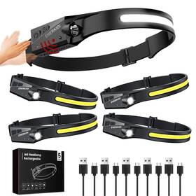 B0dg27jccg Enerkidi 5-pack Rechargeable Led Headlamp For Adults 5 Modes Sensor Head Light
