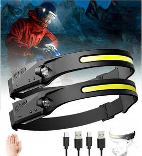 Esissenils 291010197117 Headlamp Rechargeable 2pcs 230 Wide Beam Head Lamps Led With Motion Senso