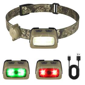 021070 Everbrite 350lm Rechargeable Led Headlamp 7 Modes Adjustable Red/green Headlight