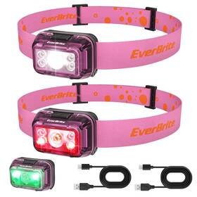 021080 Everbrite 2pack Rechargeable Led Headlamp 120 Adjustable Headlight 5 Light Mode