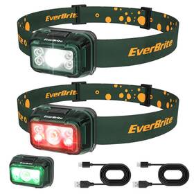 021082 Everbrite Rechargeable Led Headlamp 2 Pack 120 Adjustable Headlight Usb-c Cable