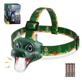 021086  Everbrite Dragon Kids Led Headlamp With Rgb Light Head Flashlight 4 Mode