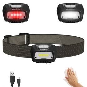 Everbrite 820909775775 Rechargeable Headlamp Led Bright Motion Sensor Head Lamp Flashlight With 6 M