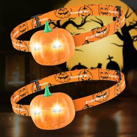 Everbrite 820909795957 Halloween Pumpkin Headlamp 2 Pack2 Modes Led Head Lamp Adjustable Headbandpumpki