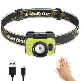 Everbrite 820909797753 Rechargeable Headlamp 600 Lumen Head Lamp For Adults 4 Modes With Motion Se