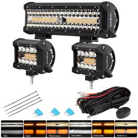 E007078ae Everbrite 300w 12 Inch Light Bar And 2pcs 60w 4 Led Pods White Amber Stro