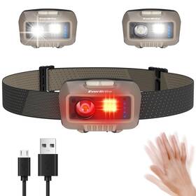 E021046au Everbrite Rechargeable Headlamp Led Bright Motion Sensor Head Lamp Flashlight With 9 M