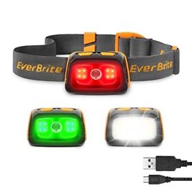 Everbrite Rechargeable Headlamp 350 Lumens Headlight With Red Green Light